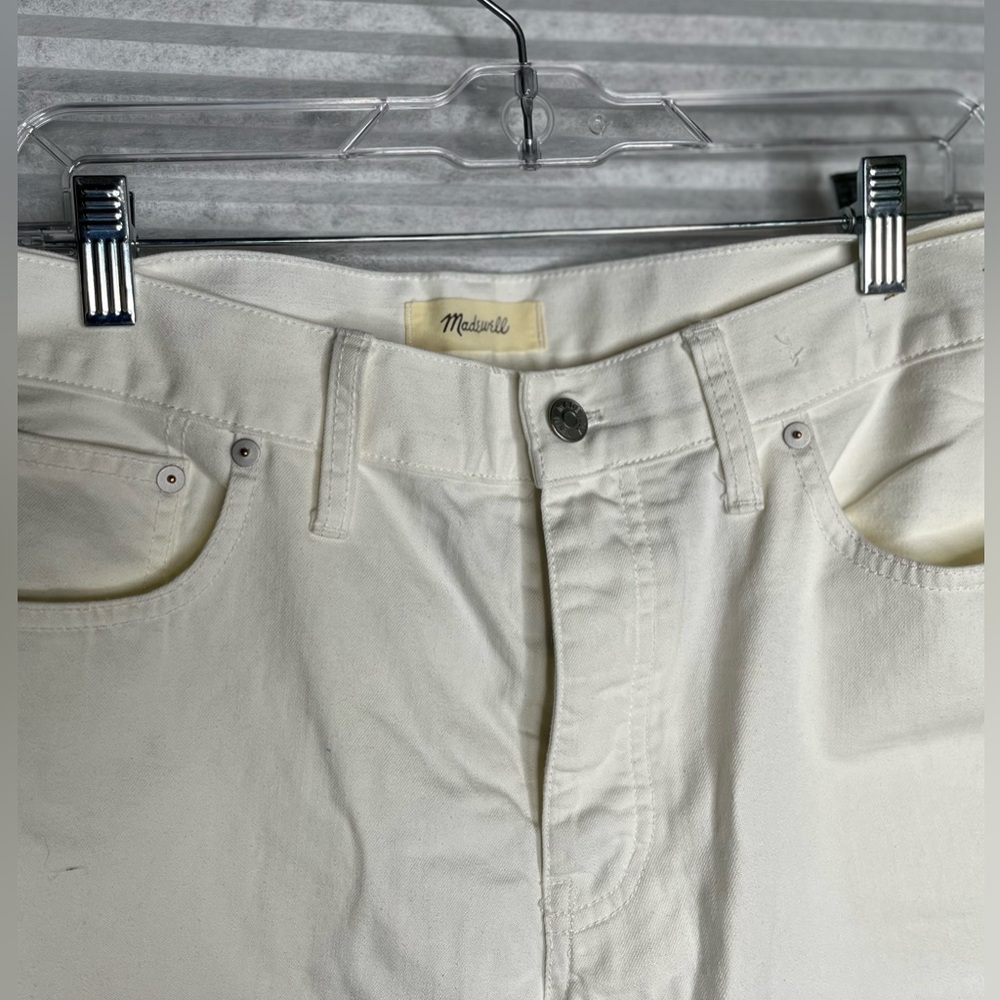 MADEWELL LowSlung Straight Pants  White High Rise Size 30 Office Academia Preppy - Picture 6 of 12